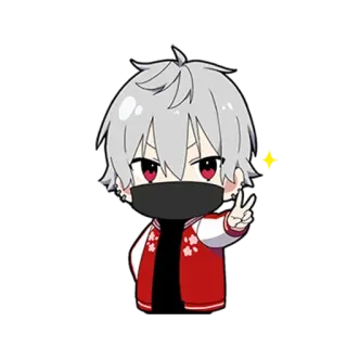 ✌️ 274e94ab 动漫, 卡通, Q版, 角色, 和平标志, 可爱 telegram sticker