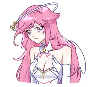 💘 000cf571 anime, pink hair, crying, angel, sparkle, cute telegram sticker