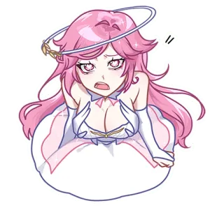 💘 00532d6b anime, girl, pink hair, cute, worried telegram sticker