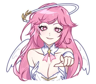 🫵 dc009b57 anime, angel, kawaii, sticker, pink hair, wings, cute telegram sticker