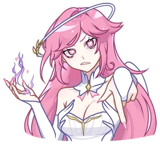 👿 e48ed8de anime, girl, magic, pointing, character telegram sticker