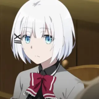 🍁 4f4a9228 Siesta The Detective Is Already Dead 애니메이션, 흰 머리, 파란 눈, 탐정, 소녀 telegram sticker