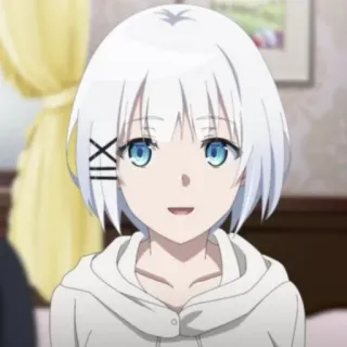 🍁 d784e0b2 Siesta The Detective Is Already Dead 애니메이션, 여자, 흰머리, 파란 눈, 탐정, 미소 telegram sticker