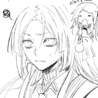 🤍 02bda129 おめそー Anime, Manga, Cartoon, Personage, Schets telegram sticker