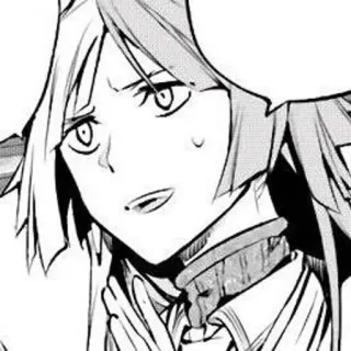 🤍 a6241c87 Anime, Manga, Portret, Monochroom, Serieus, Uitdrukking telegram sticker