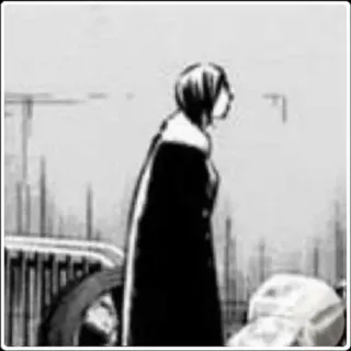 👀 123b9e9c Person, Schwarzweiß, Stehend, Manga, Kunst whatsapp sticker