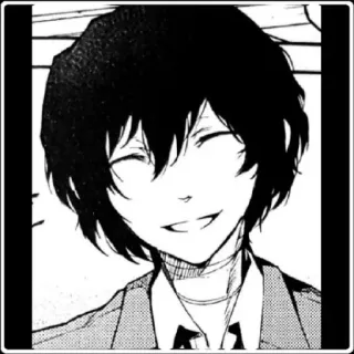 🙂 b7a1ccac Dazai Osamu Bungo Stray Dogs anime, manga, dazai osamu, bungo stray dogs, lächelnd, charakter whatsapp sticker