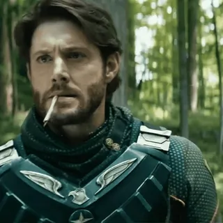 🛡 e65ba287 Soldier Boy The Boys żołnierzyk, palenie, superbohater, mundur wojskowy, las telegram sticker