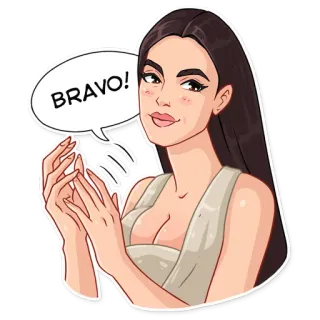 👏 abbd2142 BRAVO! donna, bravo, applausi, celebrazione, festa, sticker telegram sticker