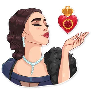 😘 b4a36da3 donna, regina, principessa, gioielli, reale, ritratto, elegante, glamour telegram sticker