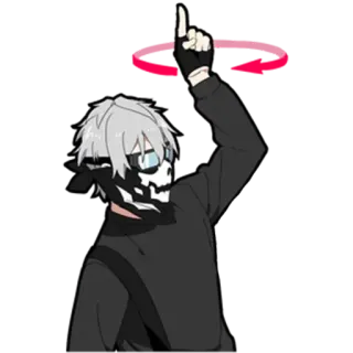 ⭕ 27956c34 动漫, 面具, 手套, 指着 telegram sticker