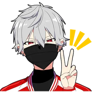 ✌️ 47193283 anime, cartoon, peace sign, character, avatar, illustration whatsapp sticker