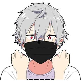 ✊ 7bb74535 anime, manga, character, mask, kawaii, cute, grey hair whatsapp sticker