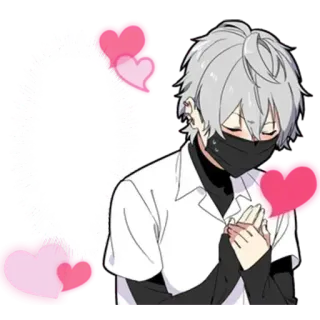 ❤️ 086d147b Anime, Naklejka, Postać, Serca, Miłość, Kawaii, Manga telegram sticker