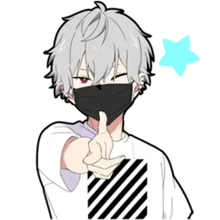 😉 694f1f07 Anime, Chłopak, Maska, Kreskówka, Postać, Sztuka, Ilustracja telegram sticker