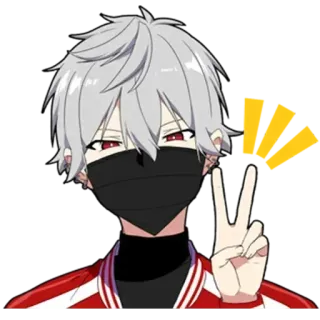 ✌️ ba9583ca Styl anime, Kreskówka, Postać, Osoba, Znak pokoju, Portret telegram sticker