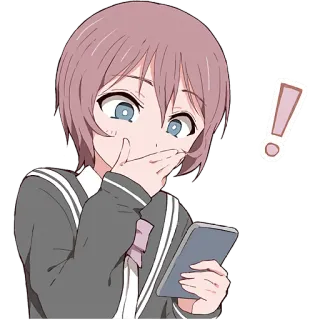 🫢 0886822a アニメ, 女の子, ショック, びっくり, びっくりマーク, スマホ, 心配, 恐怖, 怖い telegram sticker
