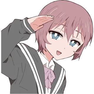 👋 76e3abe2 アニメ, 女の子, 敬礼, かわいい, 制服, 漫画 telegram sticker