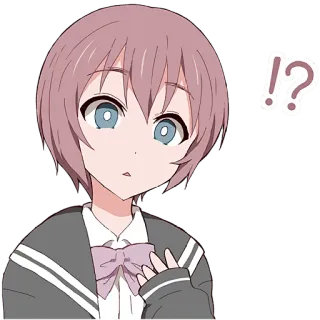 😯 7a52feab アニメ, 女の子, 表情, 混乱, 質問, 感嘆 telegram sticker