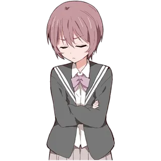 😣 90d3085a アニメ, 女子高生, かわいい, 漫画, 女の子, 制服, 悲しい telegram sticker