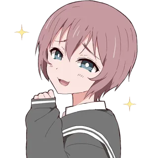 😆 bff3b13a アニメ, 可愛い, 幸せ, キラキラ, 女の子, いたずら, ニヤリ telegram sticker
