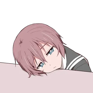 😐 f03a0cf3 アニメ, 女の子, 退屈, 表情, キャラクター, ステッカー telegram sticker