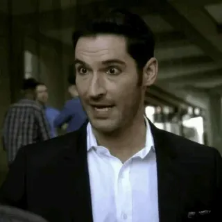 😳 02e52467 Lucifer Morningstar Lucifer Lucifer, Tom Ellis, Lucifer Morningstar, Acara TV, Karakter telegram sticker