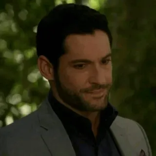 🤦‍♂ 9c30c593 Lucifer Morningstar Lucifer pria, setelan, senyum, acara tv, iblis, lucifer telegram sticker