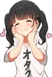 😊 1528e075 オタク อนิเมะ, มังงะ, น่ารัก, ผู้หญิง, โอตาคุ telegram sticker