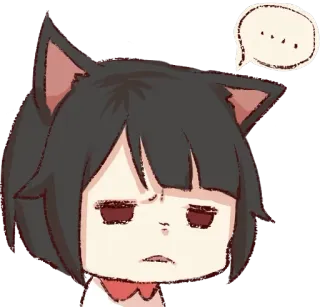 😐 2403d639 แมว, สาวแมว, อนิเมะ, มังงะ, เศร้า, อารมณ์, สติกเกอร์ telegram sticker