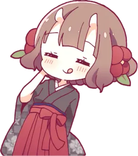 😋 42b60c0f อนิเมะ, การ์ตูน, ญี่ปุ่น, กิโมโน, ดอกไม้, น่ารัก, ผู้หญิง telegram sticker