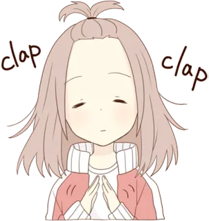 👏 521589a1 clap clap อนิเมะ, ผู้หญิง, ปรบมือ, เสียงปรบมือ, การเฉลิมฉลอง telegram sticker