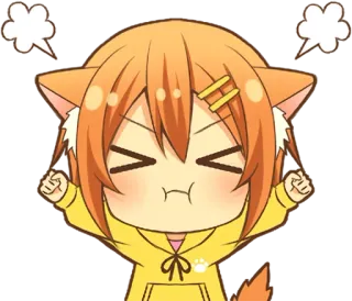 😤 a72a82c3 อนิเมะ, โกรธ, น่ารัก, สาวแมว, หงุดหงิด, จิบิ telegram sticker