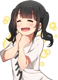 😍 bd7c0097 チャック อนิเมะ, ผู้หญิง, น่ารัก, ยิ้ม, มีความสุข telegram sticker