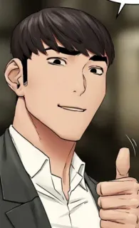 🎃 0ba5f85b hombre, dibujos animados, traje, pulgar arriba, sonrisa whatsapp sticker