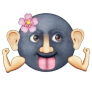 🌚 c6e3c1e4 Emoji, Divertente, Faccia, Lingua, Muscoli, Fiore telegram sticker