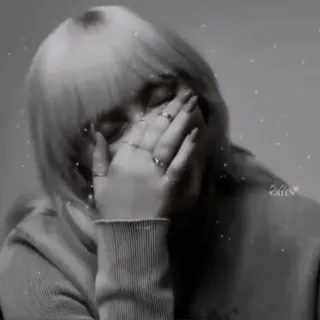 🫒 964dc528 Billie Eilish ビリーアイリッシュ, 歌手, セレブ, 白黒, 女性, ポートレート telegram sticker