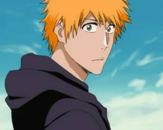 😐 06a898d9 Ichigo Bleach Anime, Ichigo Kurosaki, rambut oranye, Shonen, Manga telegram sticker