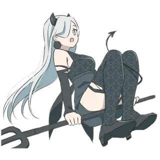 😶 5ad649e3 Anime, Fille, Diable, Cornes, Queue, Assis telegram sticker