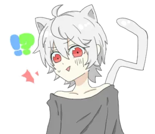 😳 5dca3489 Anime, Gatto, Kawaii, Manga, Sticker, Carino whatsapp sticker