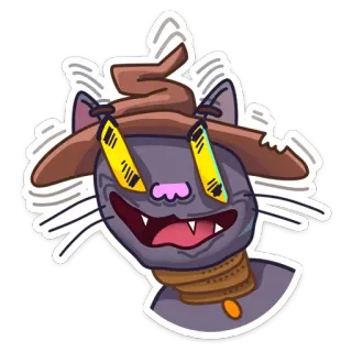 😳 55716ff9 cat, animal, cartoon, sticker, crazy, animated telegram sticker