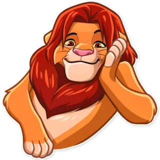 🙂 3da91801 Simba The Lion King สิงโต, การ์ตูน, ดิสนีย์, น่ารัก, สัตว์ telegram sticker