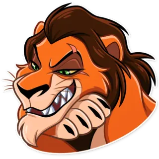 😈 6726e8f7 Scar The Lion King สิงโต, การ์ตูน, ตัวร้าย, ดิสนีย์, สการ์ telegram sticker