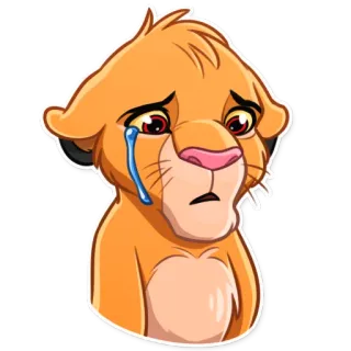 😢 71c2ec71 Simba The Lion King สิงโต, ลูกสิงโต, ร้องไห้, เศร้า, สัตว์, ดิสนีย์ telegram sticker