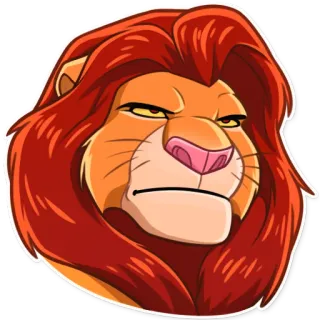 😑 a1cdf881 Simba The Lion King สิงโต, ดิสนีย์, ภาพยนตร์, การ์ตูน, สัตว์ telegram sticker