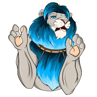 😱 9ab0f3d5 león, animal, dibujos animados, divertido, personaje, peludo telegram sticker