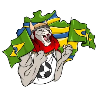 🇧🇷 c2f3abcd león, Brasil, bandera, fútbol, fútbol americano, animal, dibujos animados telegram sticker