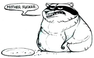 🦴 545b370d MOTHER FUCKER. mapache, enojado, dibujos animados, palabrota, ofensivo telegram sticker
