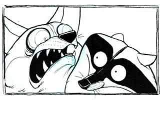 😫 9088b03a perro, mapache, dibujo animado, animal, ilustración, lineal telegram sticker