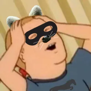 🦝 e10839db Dibujo animado, Máscara, Orejas de gato, Divertido, Meme telegram sticker